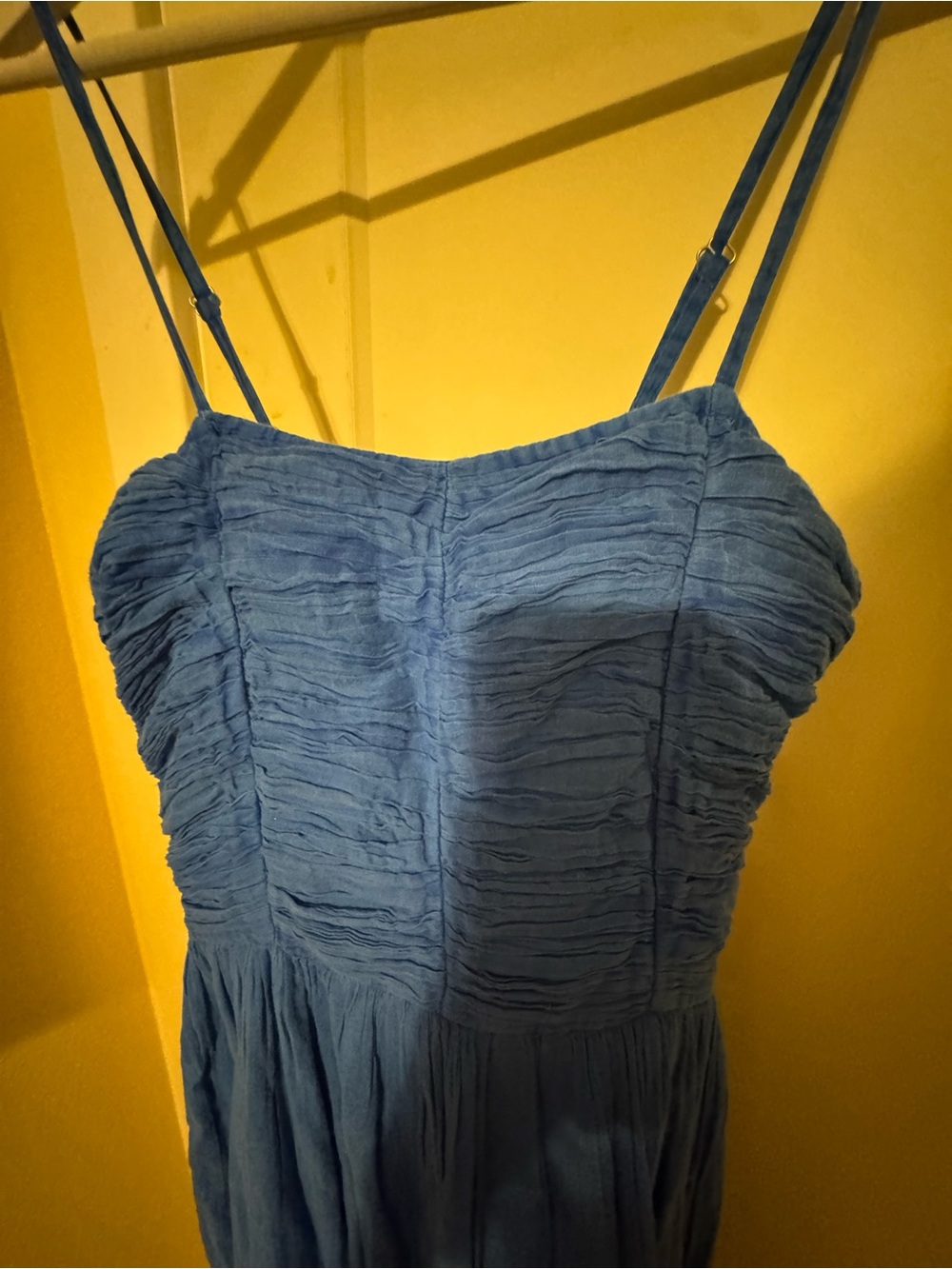 Pranella Boheme Ruched Bodice Spaghetti-Strap Maxi Dress in Blue - Picture 6 of 9